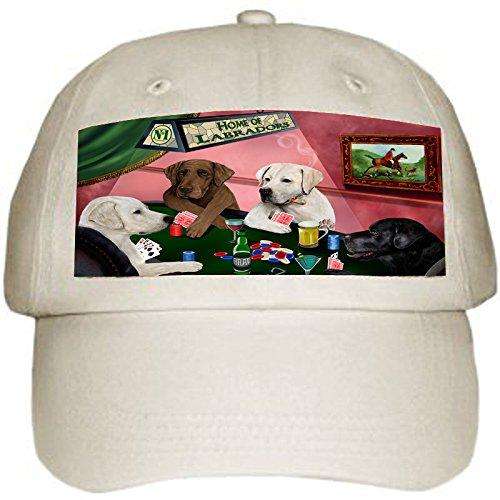 Home of Labrador 4 Dogs Playing Poker Hat Off White