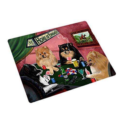 Home Of Pomeranian 4 Dogs Playing Poker Magnet Small (5.5" x 4.25")