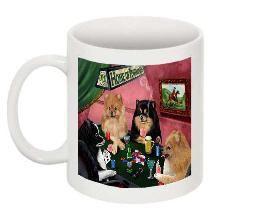 Home of Pomeranian 4 Dogs Playing Poker Mug