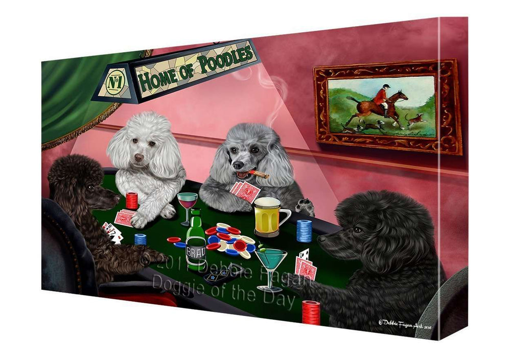Home of Poodle Dogs Playing Poker Canvas Gallery Wrap 1.5" Inch