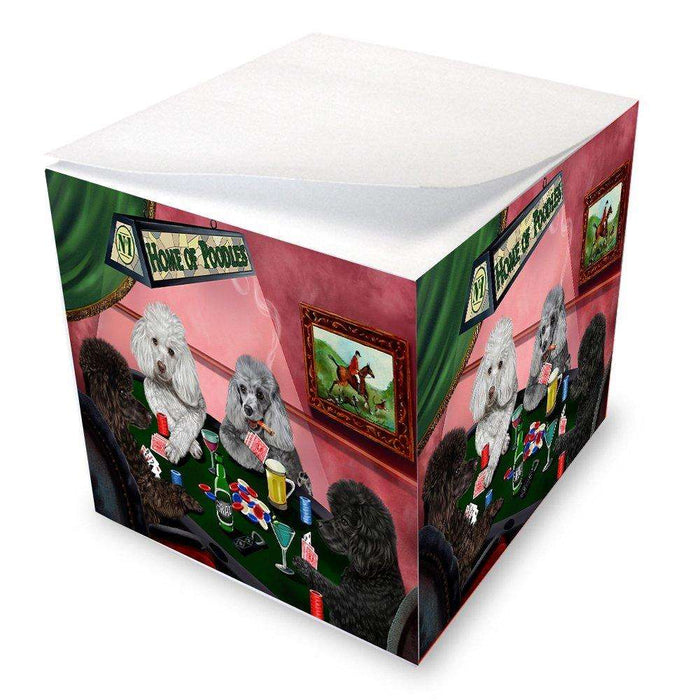 Home of Poodles 4 Dogs Playing Poker Note Cube