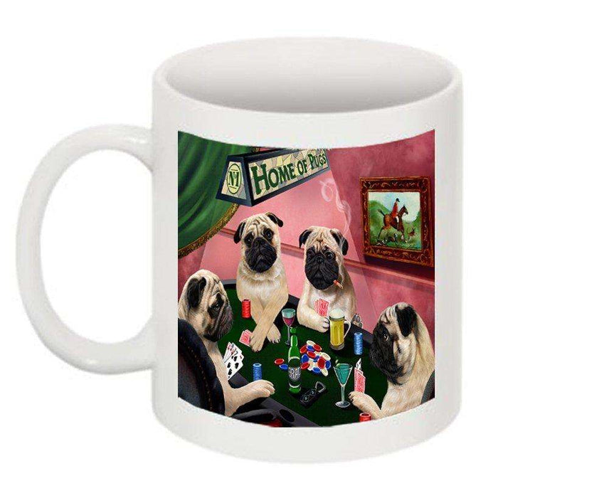 Home of Pug 4 Dogs Playing Poker Mug