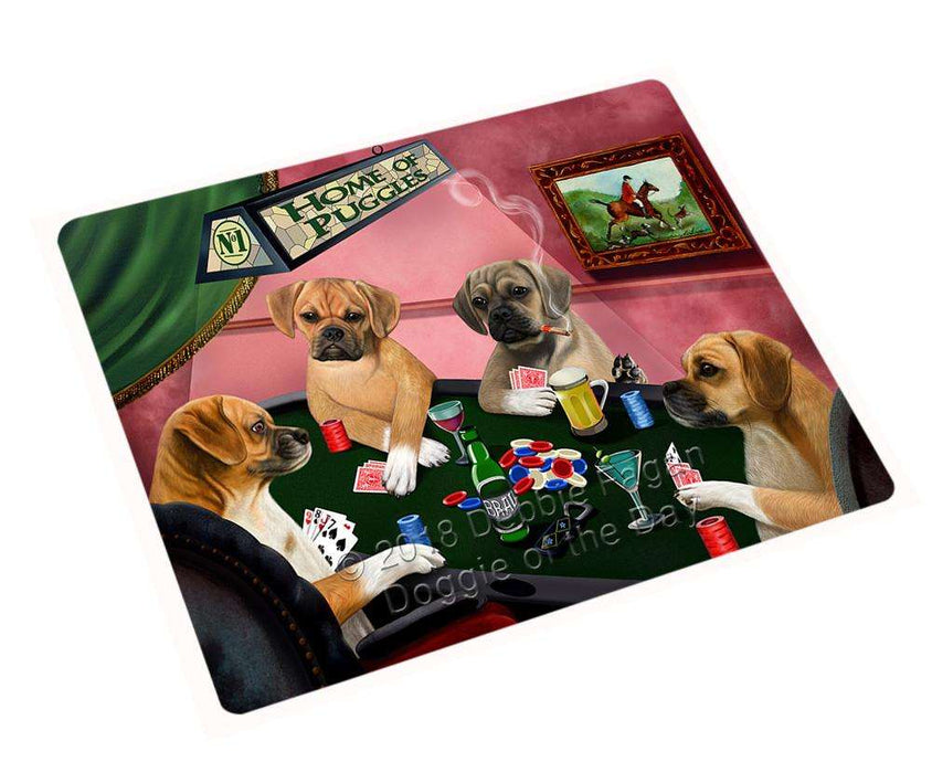Home of Puggle 4 Dogs Playing Poker Large Refrigerator / Dishwasher Magnet RMAG86970