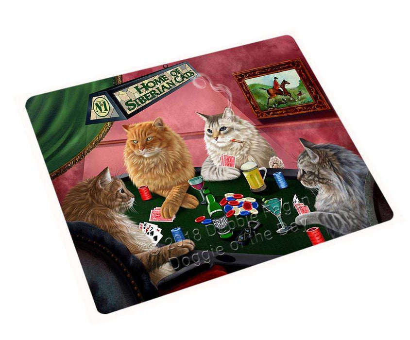 Home of Siberian 4 Cats Playing Poker Cutting Board C67491