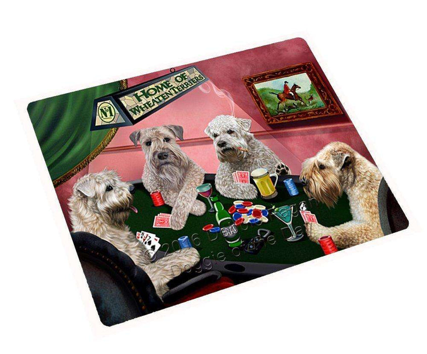 Home of Wheaten Terriers 4 Dogs Playing Poker Tempered Cutting Board