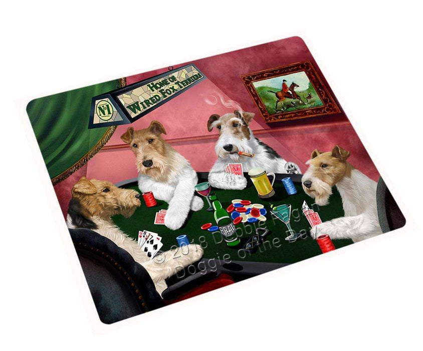 Home of Wire Fox Terrier 4 Dogs Playing Poker Large Refrigerator / Dishwasher Magnet RMAG86982