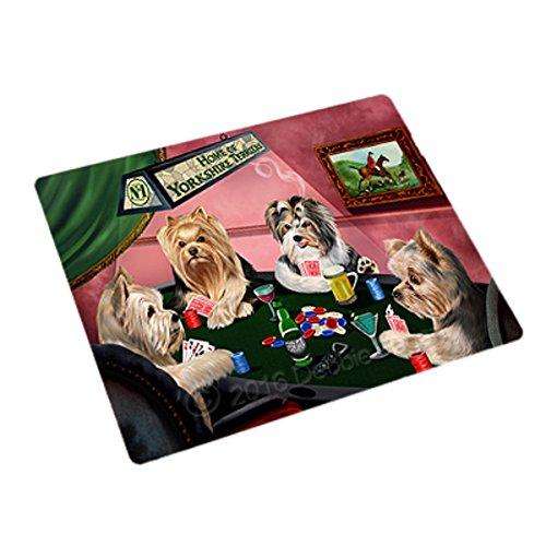 Home of Yorkshire Terriers 4 Dogs Playing Poker Large Refrigerator / Dishwasher Magnet