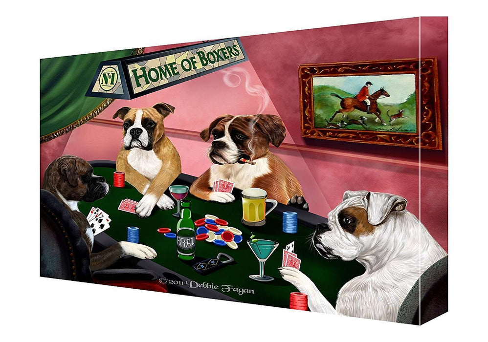 House of Boxers Dogs Playing Poker Canvas 11 x 14