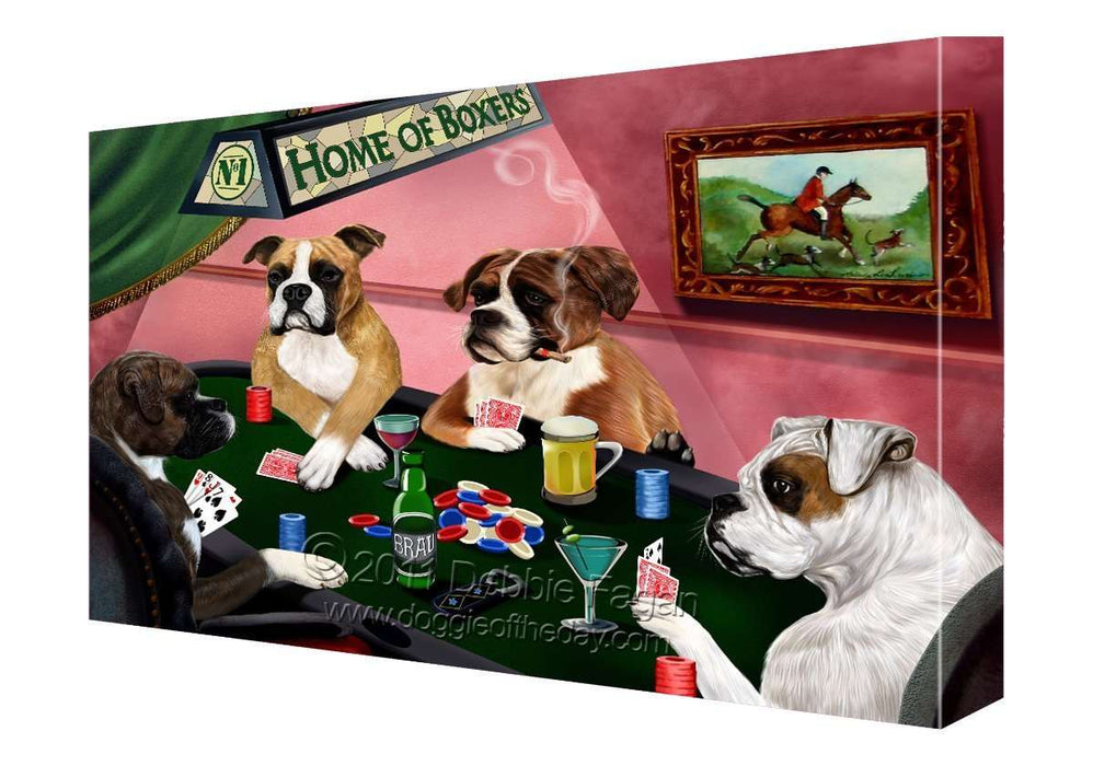 House of Boxers Dogs Playing Poker Canvas 18 x 24