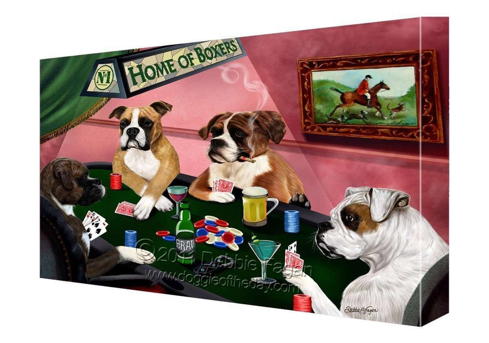 House of Boxers Dogs Playing Poker Canvas