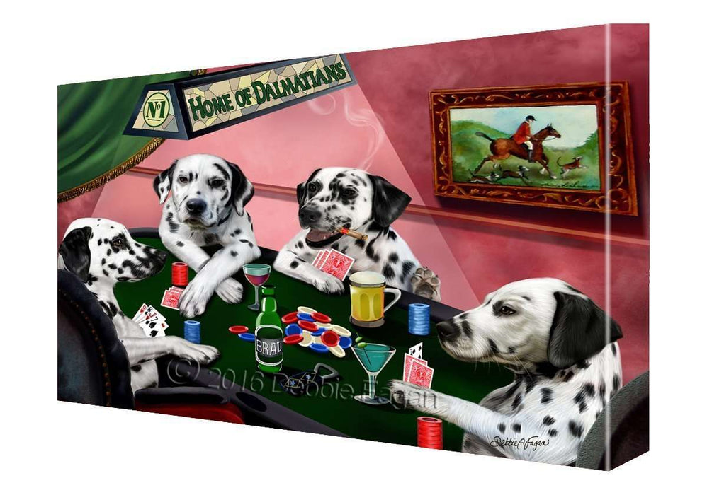 House of Dalmation Dogs Playing Poker Canvas