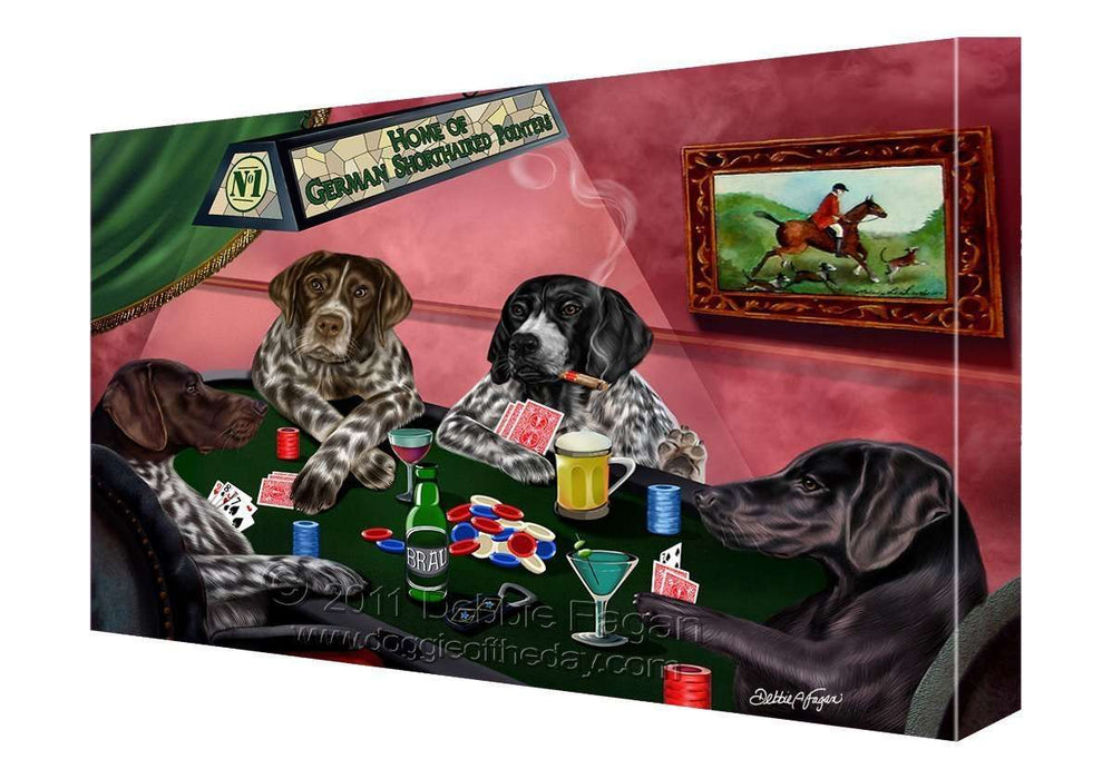 House of German Shorthaired Pointers Dogs Playing Poker Canvas