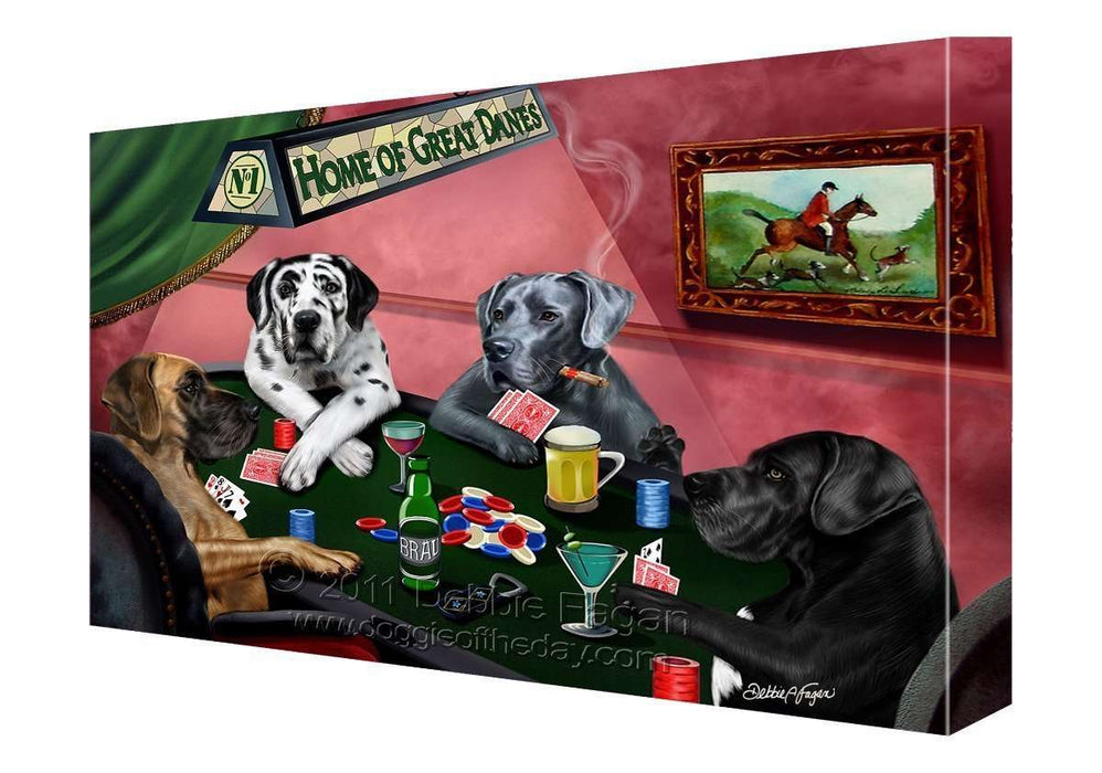 House of Great Dane Dogs Playing Poker Canvas