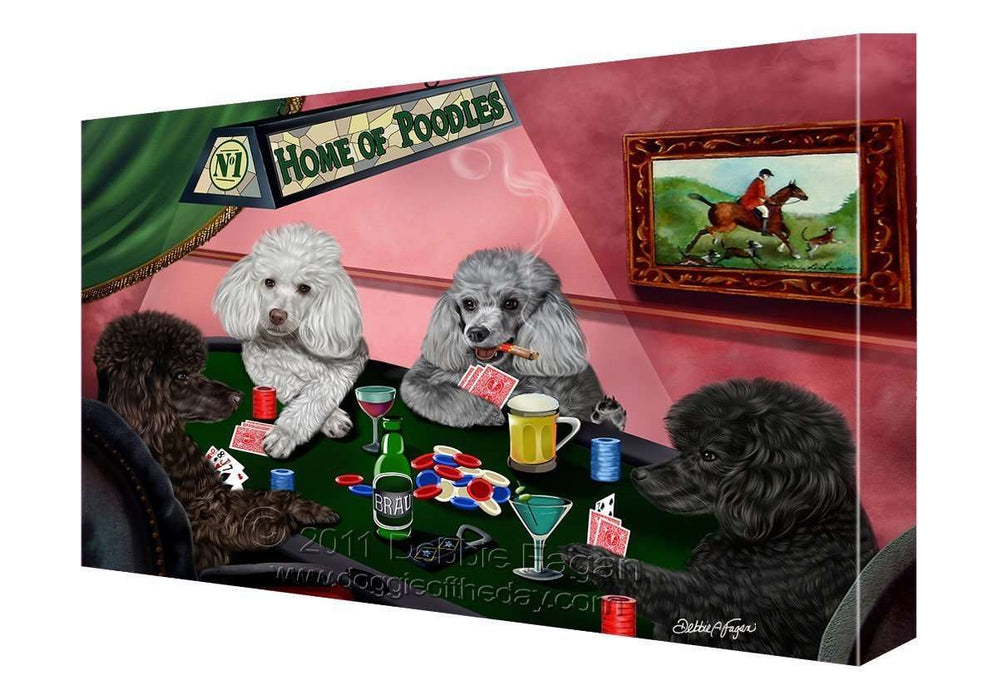 House of Poodles Dogs Playing Poker Canvas