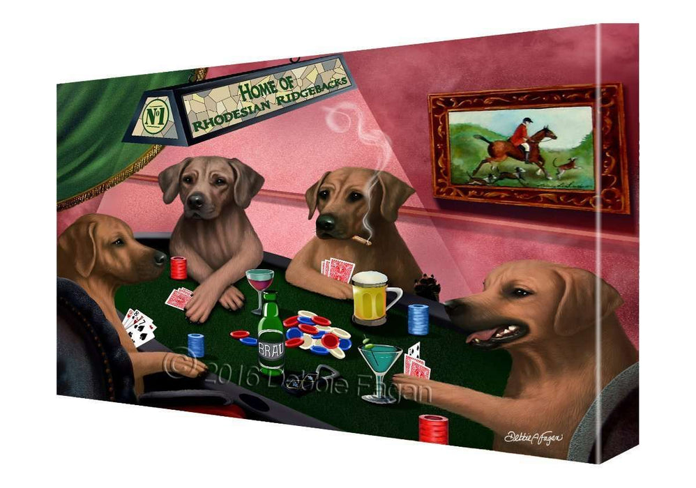 House of Rhodesian Ridgebacks Dogs Playing Poker Canvas