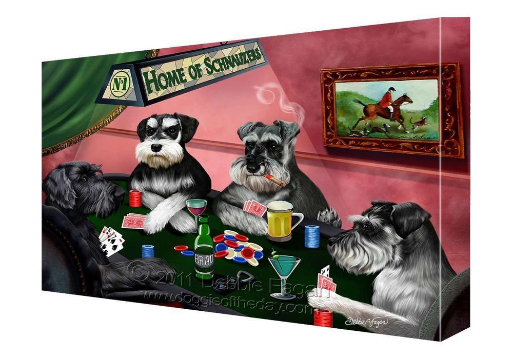 House of Schnauzers Dogs Playing Poker Canvas