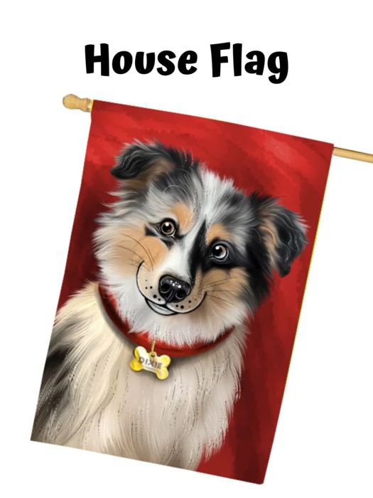 Add Your PERSONALIZED PET Painting Portrait on House Flag