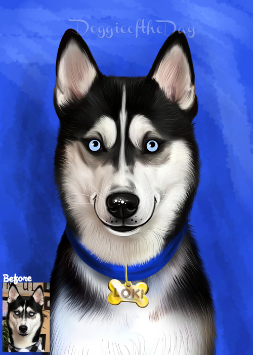 Digital Painting PERSONALIZED Caricature PET PORTRAIT! Custom Pet Dog or Cat Art