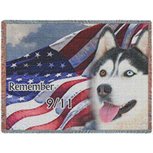 Husky Dog 9/11 Woven Throw Blanket 54 x 38