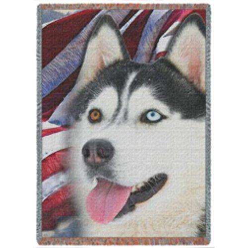 Husky Dog Woven Throw Blanket 54 x 38