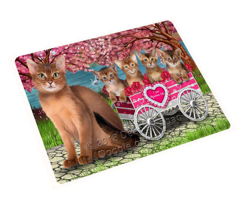 I Love Abyssinian Cat in a Cart Art Portrait Large Refrigerator / Dishwasher Magnet RMAG77232