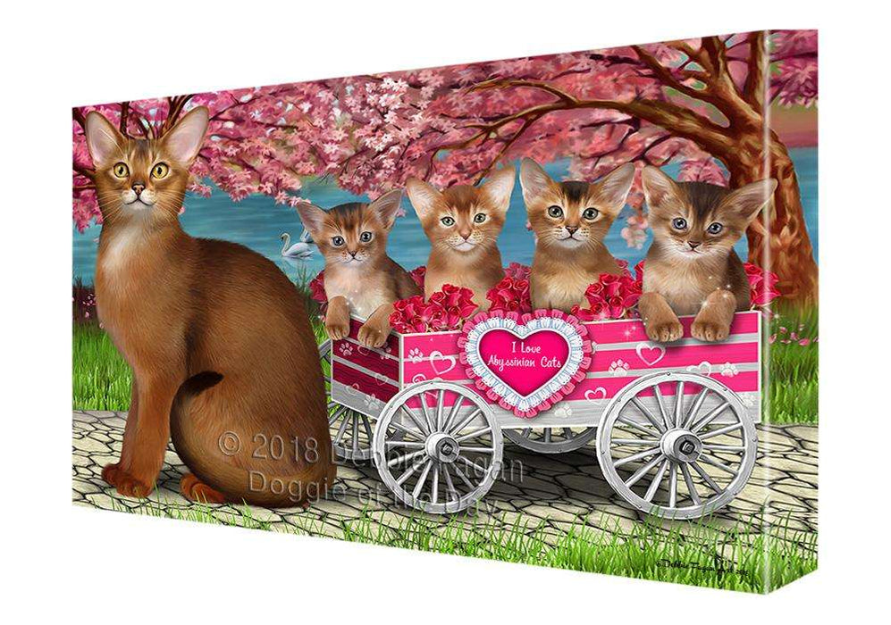 I Love Abyssinian Cats in a Cart Canvas Print Wall Art Décor CVS105731
