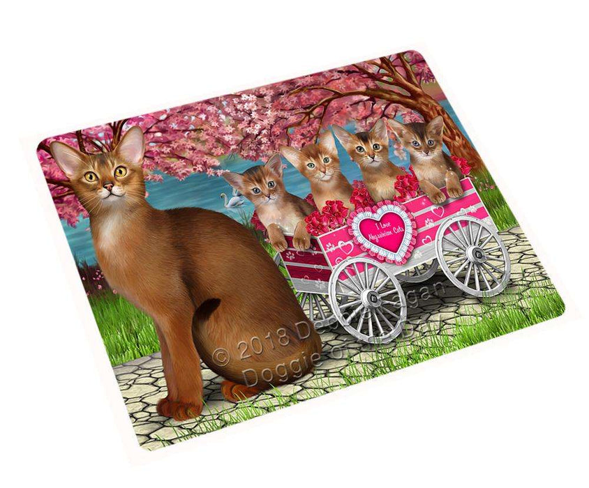 I Love Abyssinian Cats in a Cart Cutting Board C67071