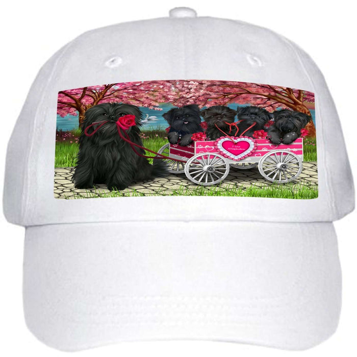 I Love Affenpinscher Dogs in a Cart Ball Hat Cap