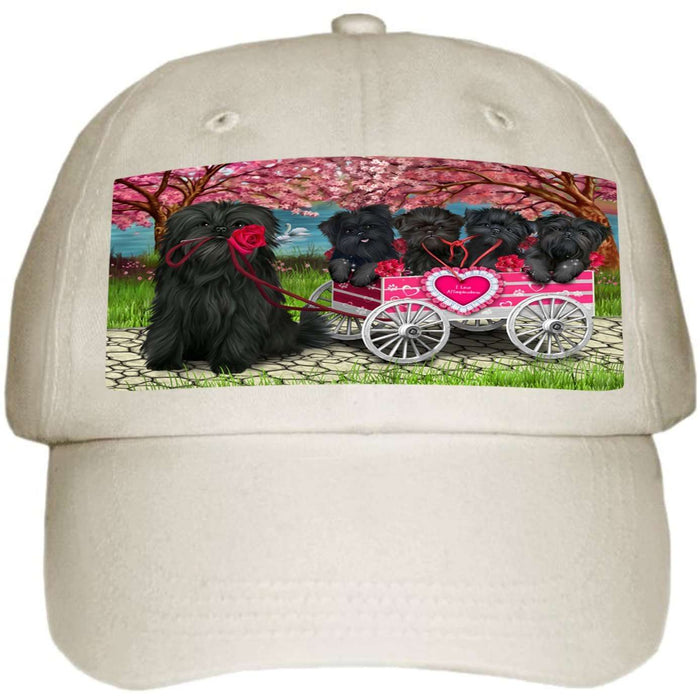 I Love Affenpinscher Dogs in a Cart Ball Hat Cap