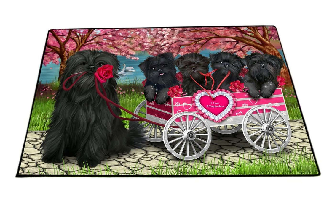 I Love Affenpinscher Dogs in a Cart Indoor/Outdoor Floormat