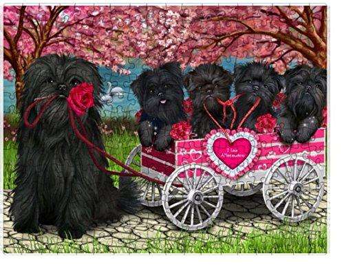 I Love Affenpinscher Dogs in a Cart Puzzle with Photo Tin