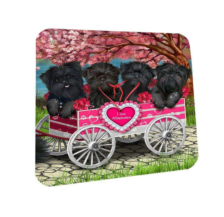 I Love Affenpinschers Dog in a Cart Coasters Set of 4 CST48521