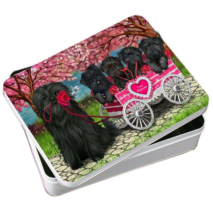 I Love Affenpinschers Dog in a Cart Photo Storage Tin PITN48562
