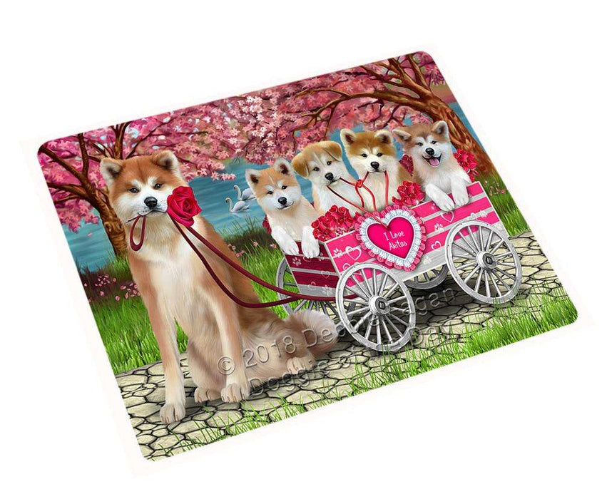 I Love Akitas Dog Cat in a Cart Cutting Board C59337