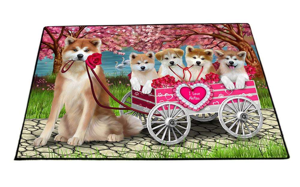 I Love Akitas Dog Cat in a Cart Floormat FLMS51219