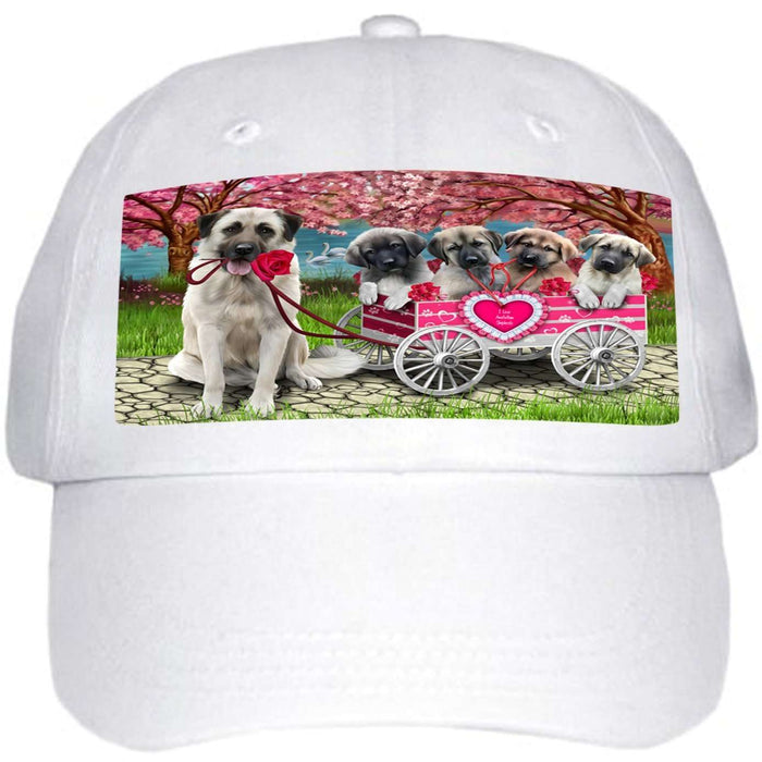 I Love Anatolian Shepherd Dogs in a Cart Ball Hat Cap