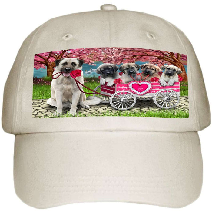 I Love Anatolian Shepherd Dogs in a Cart Ball Hat Cap