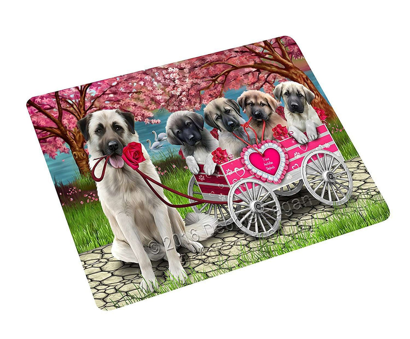 I Love Anatolian Shepherd Dogs In A Cart Magnet Mini (3.5" x 2")