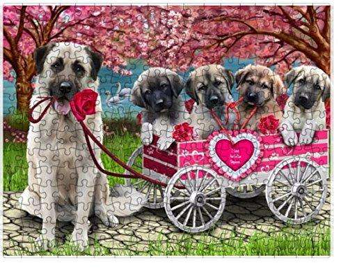 I Love Anatolian Shepherd Dogs in a Cart Puzzle with Photo Tin