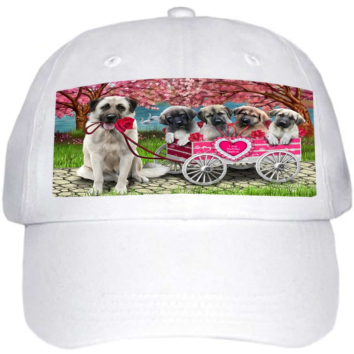 I Love Anatolian Shepherds Dog in a Cart Ball Hat Cap HAT49428