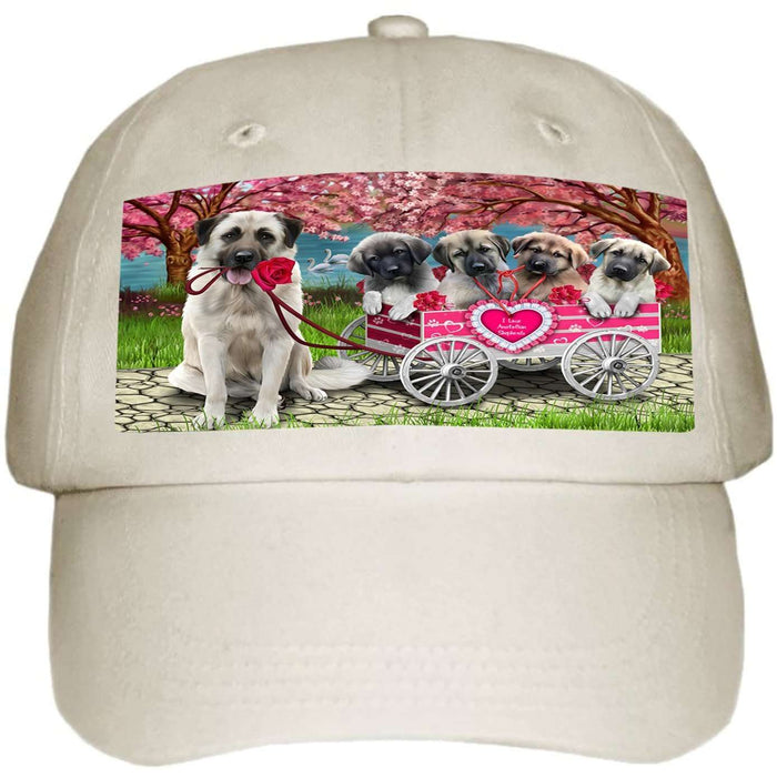 I Love Anatolian Shepherds Dog in a Cart Ball Hat Cap HAT49428
