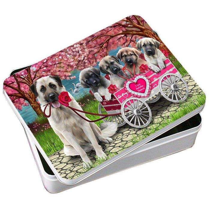 I Love Anatolian Shepherds Dog in a Cart Photo Storage Tin PITN48565