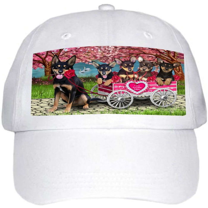 I Love Australian kelpies Dog in a Cart Ball Hat Cap HAT49431