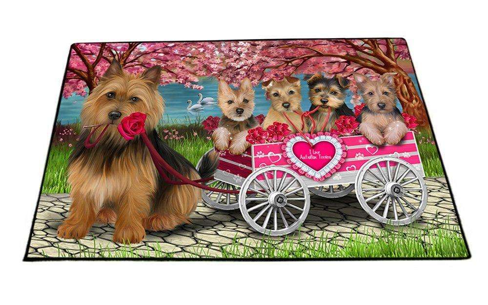 I Love Australian Terriers Dog in a Cart Floormat FLMS48189