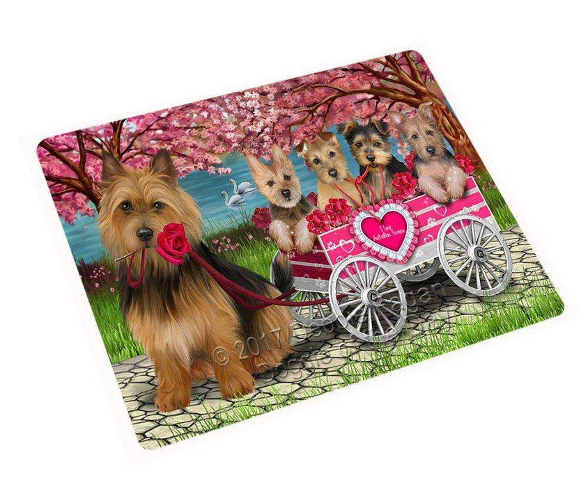 I Love Australian Terriers Dog In A Cart Magnet Mini (3.5" x 2") MAG8429