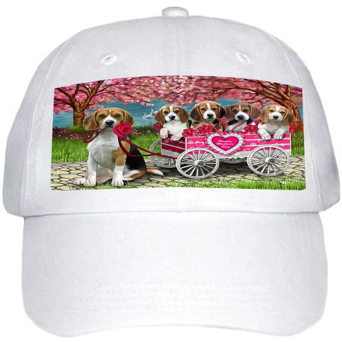 I Love Beagles Dog Cat in a Cart Ball Hat Cap HAT58827