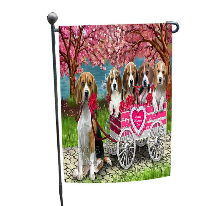 I Love Beagles Dog Cat in a Cart Garden Flag GFLG51695