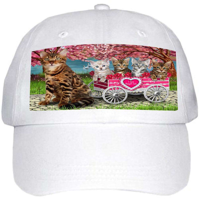 I Love Bengal Cat in a Cart Art Portrait Ball Hat Cap HAT61908