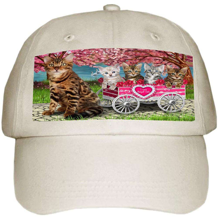 I Love Bengal Cat in a Cart Art Portrait Ball Hat Cap HAT61908