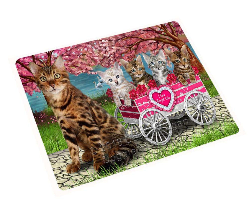 I Love Bengal Cat In A Cart Art Portrait Magnet Mini (3.5" x 2") MAG62619